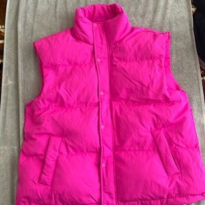 NWT A new day Hot Pink Puffer Vest